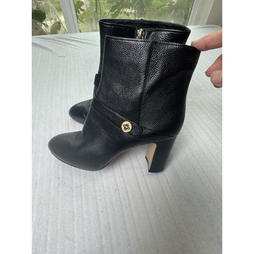 Kate Spade Tilda Women’s Black Leather Ankle Boots Size 10B Block Heel